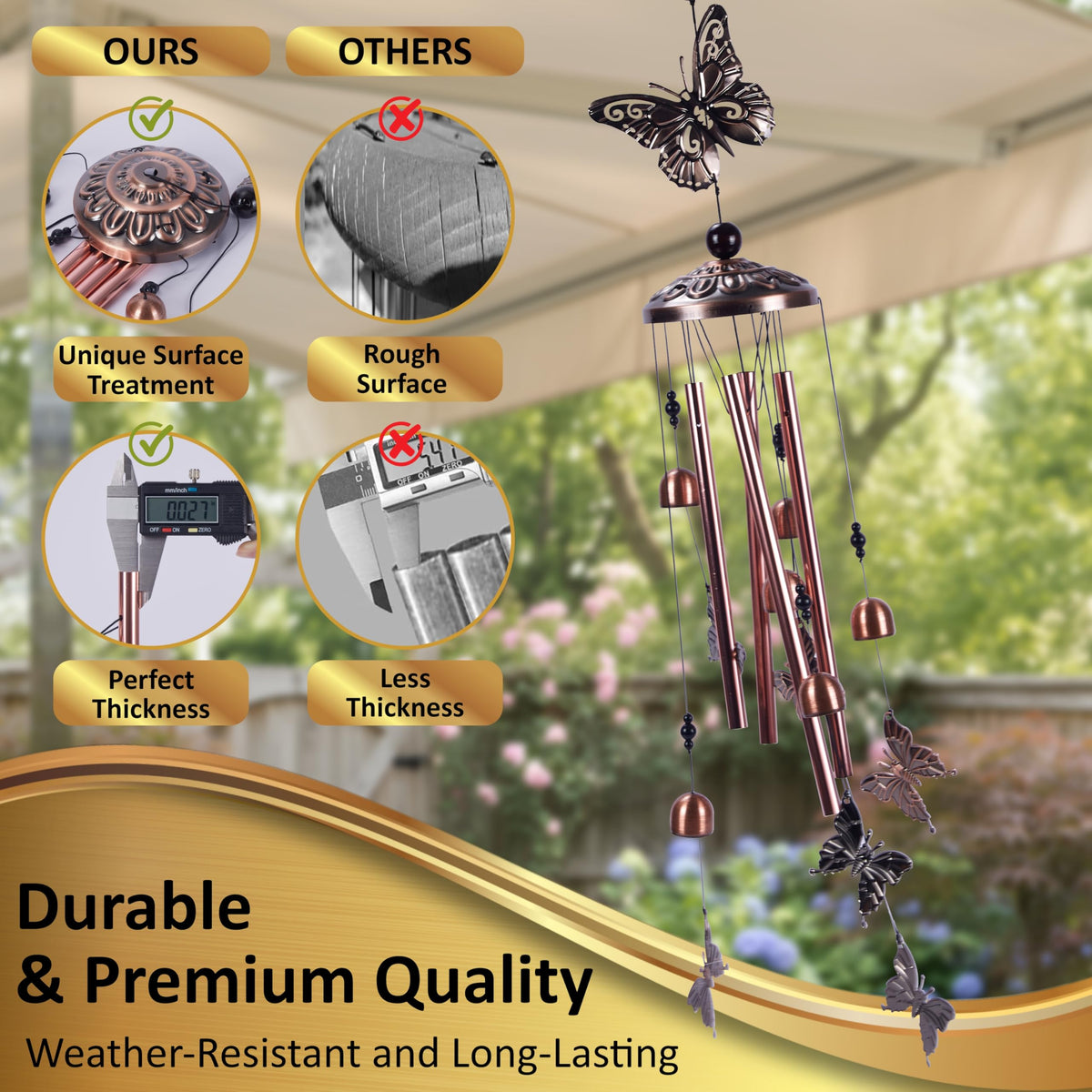 Ventyxa wind chimes durable weather-resistant build for outdoor use
