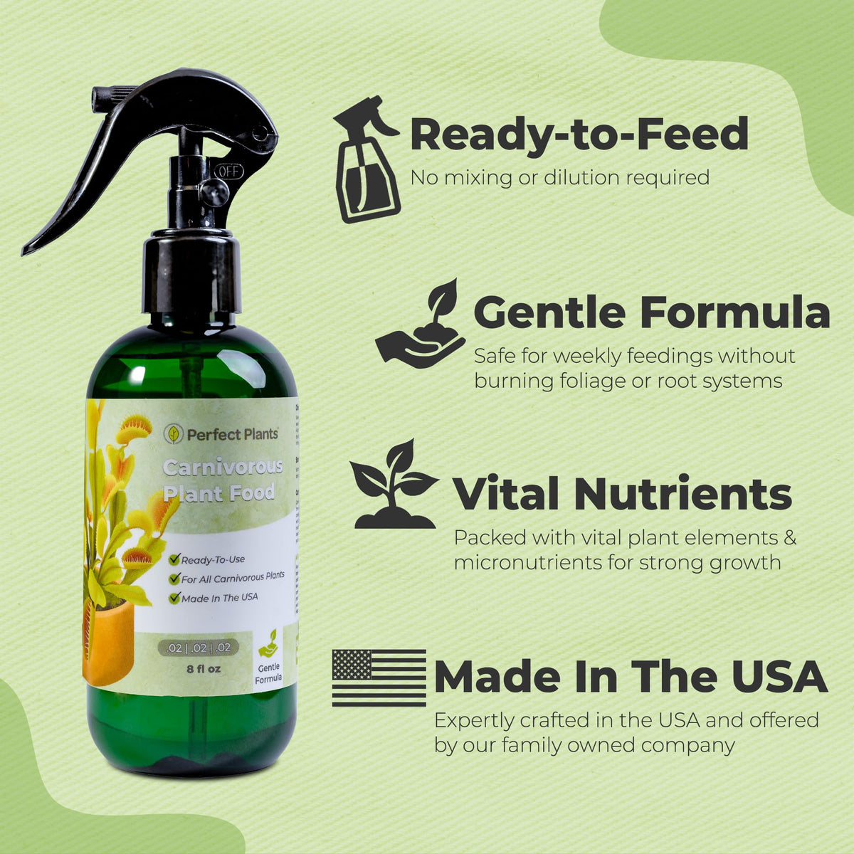 Venus flytrap care with easy 8 oz spray for balanced nutrition