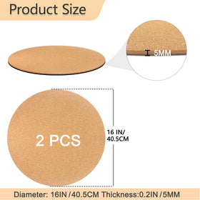 Venyat 16-inch cork plant coaster in black finish prevents scratches on furniture.