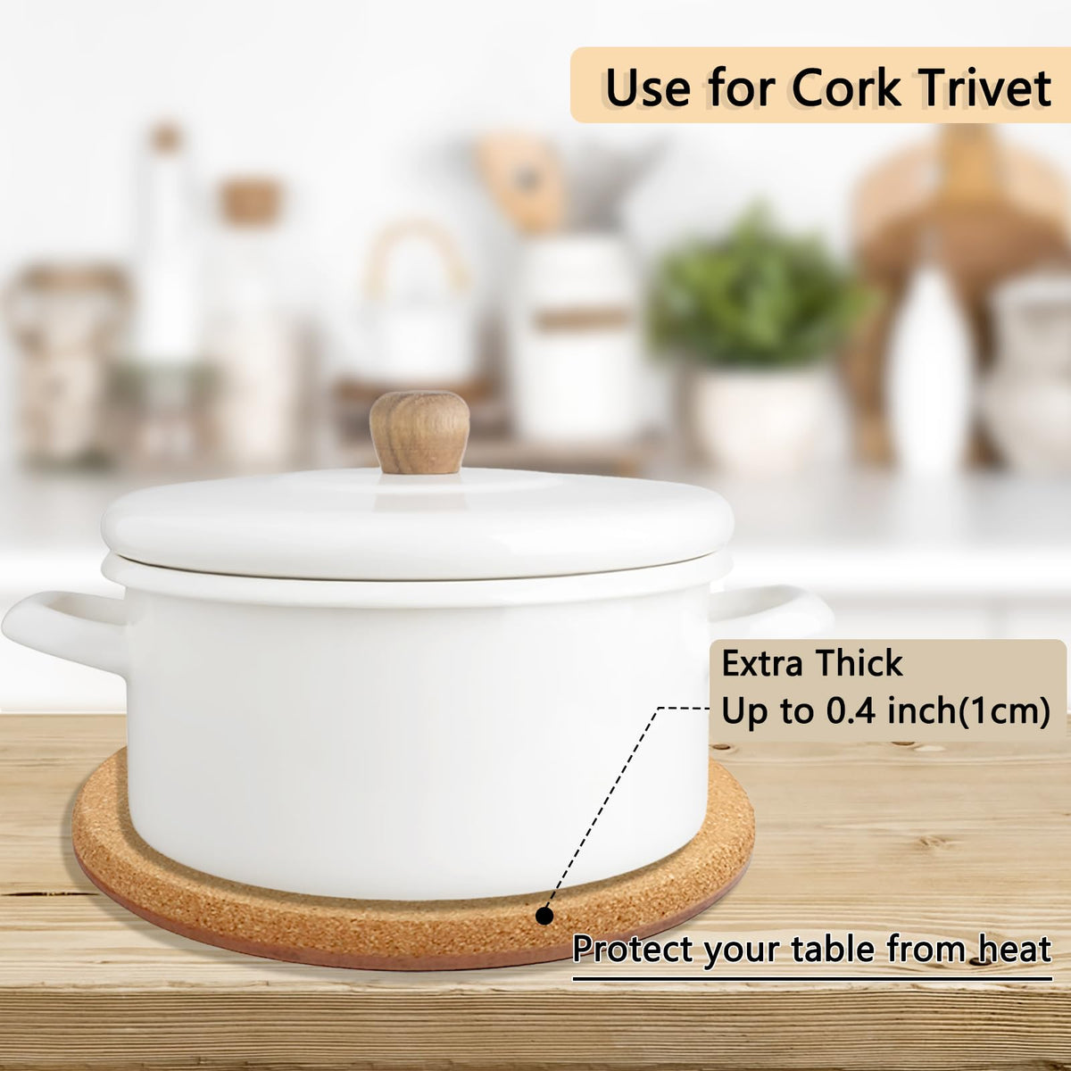 Venyat circular cork pad for plants keeps surfaces clean