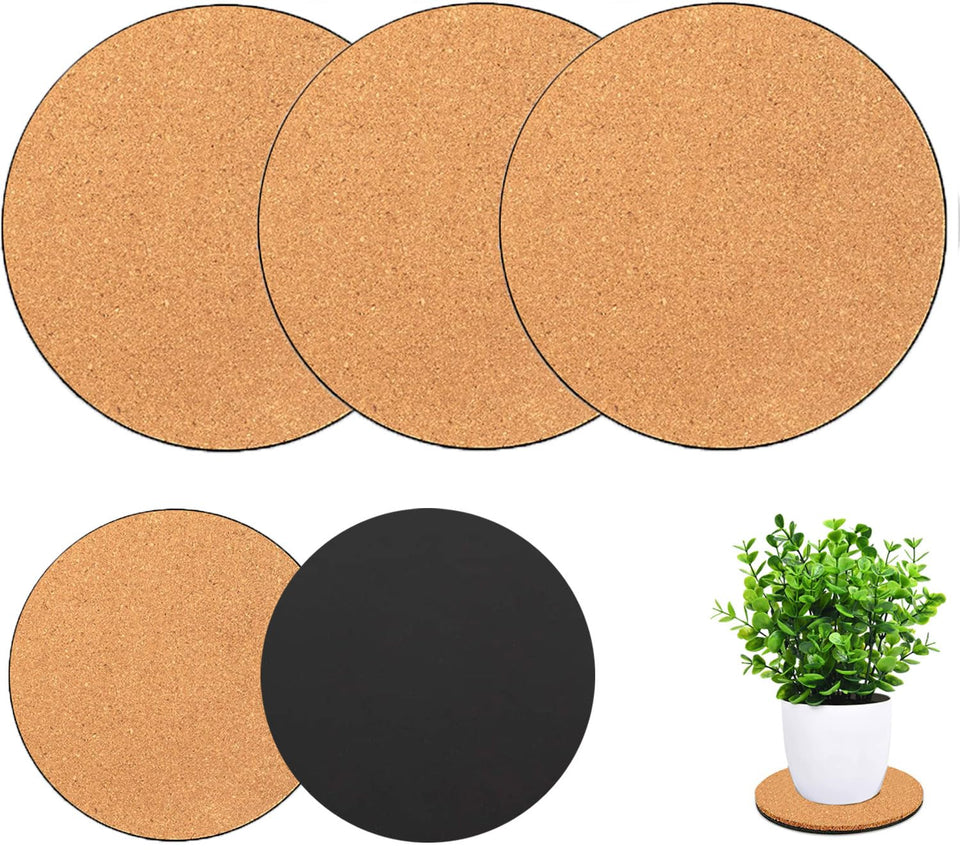 Venyat cork plant coaster 10in nude round protects floors from pot scratches during movement