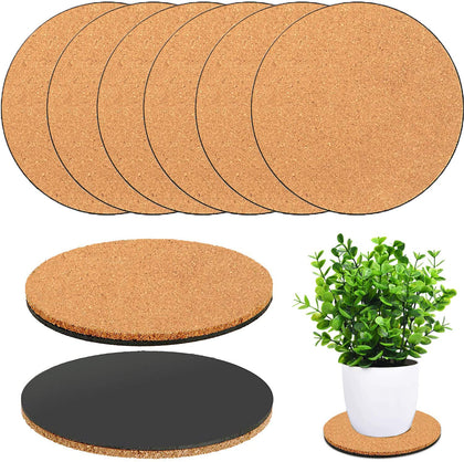 Venyat cork plant coaster 4inch nude-black set protects surfaces while displaying plants