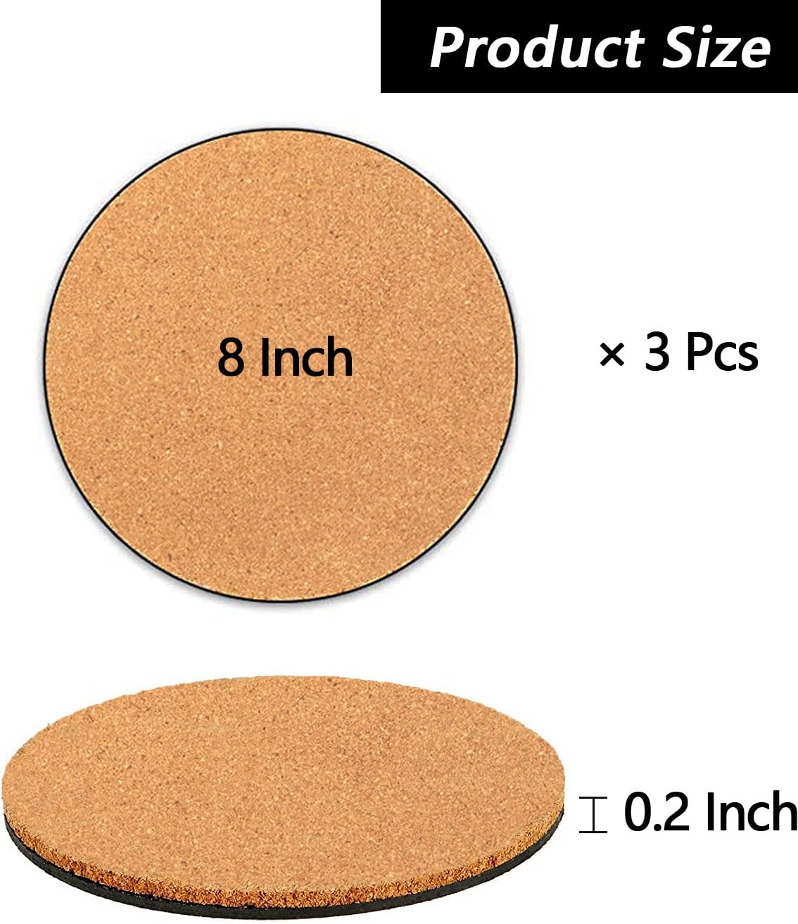 Venyat cork plant coaster nude top view shows customizable surface