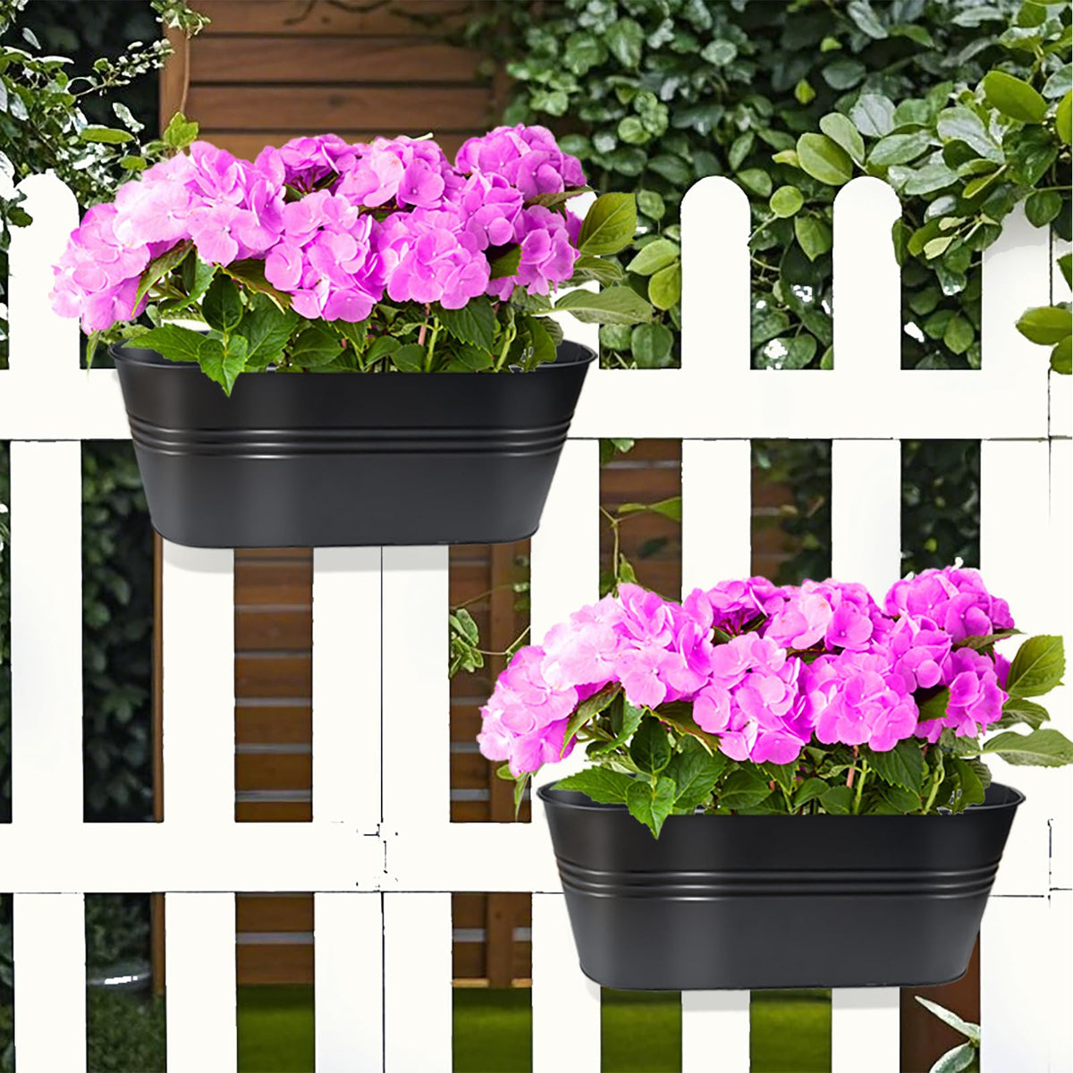 Venyat sturdy lightweight metal planters suitable for outdoor and indoor use.