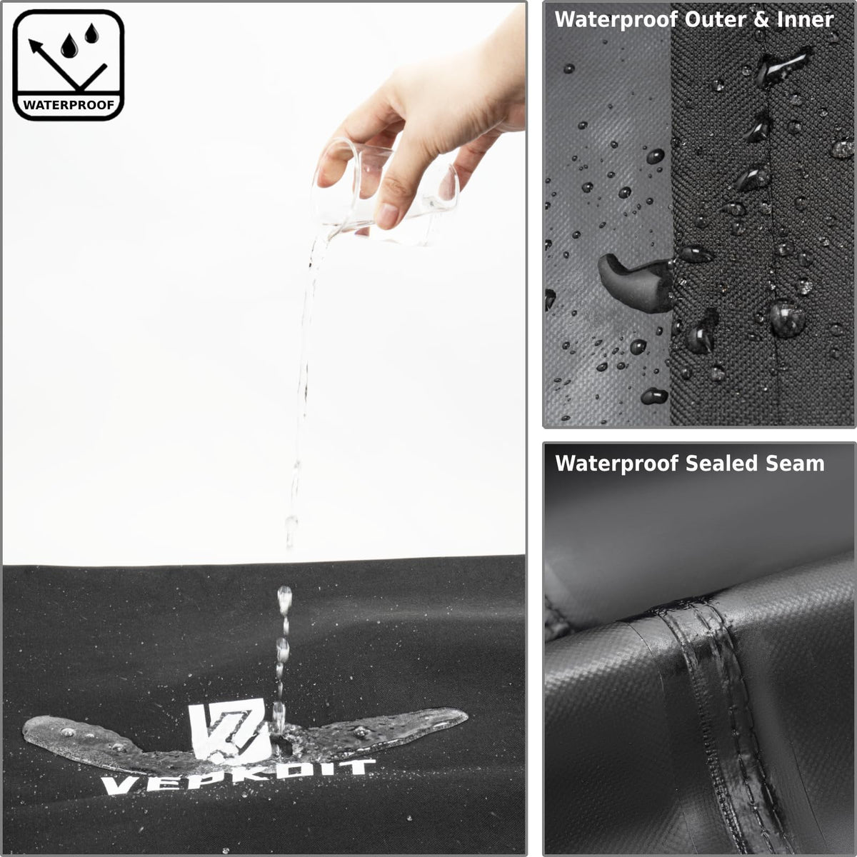 VEPKOIT windproof cover with adjustable drawstring for a secure fit