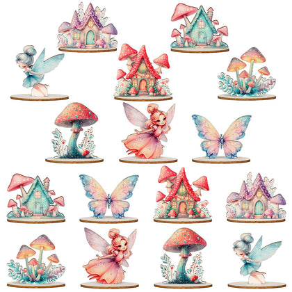 VercanMonth wooden fairy centerpieces on stands add elegant table decor