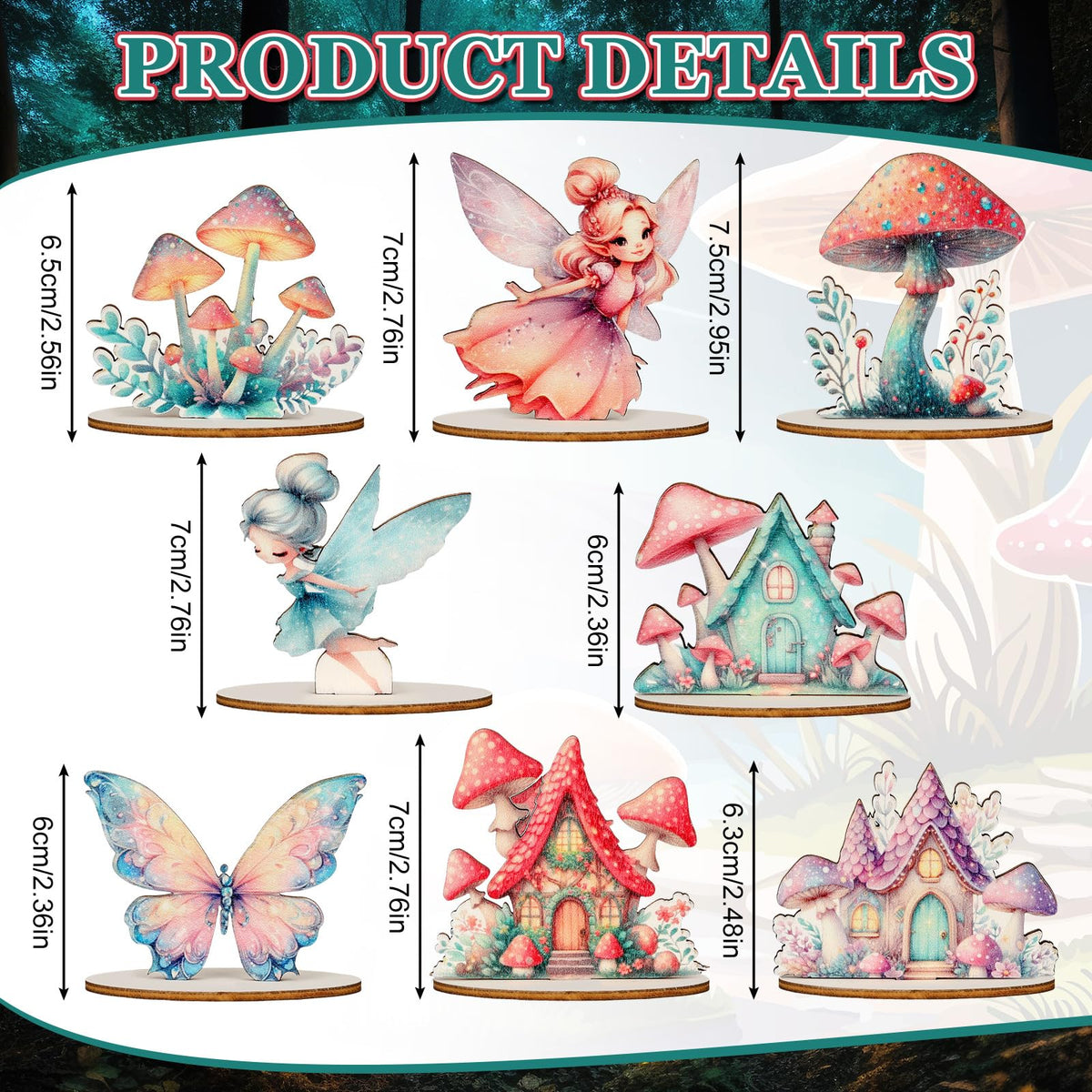 VercanMonth mini fairy figures on stands brighten party tables