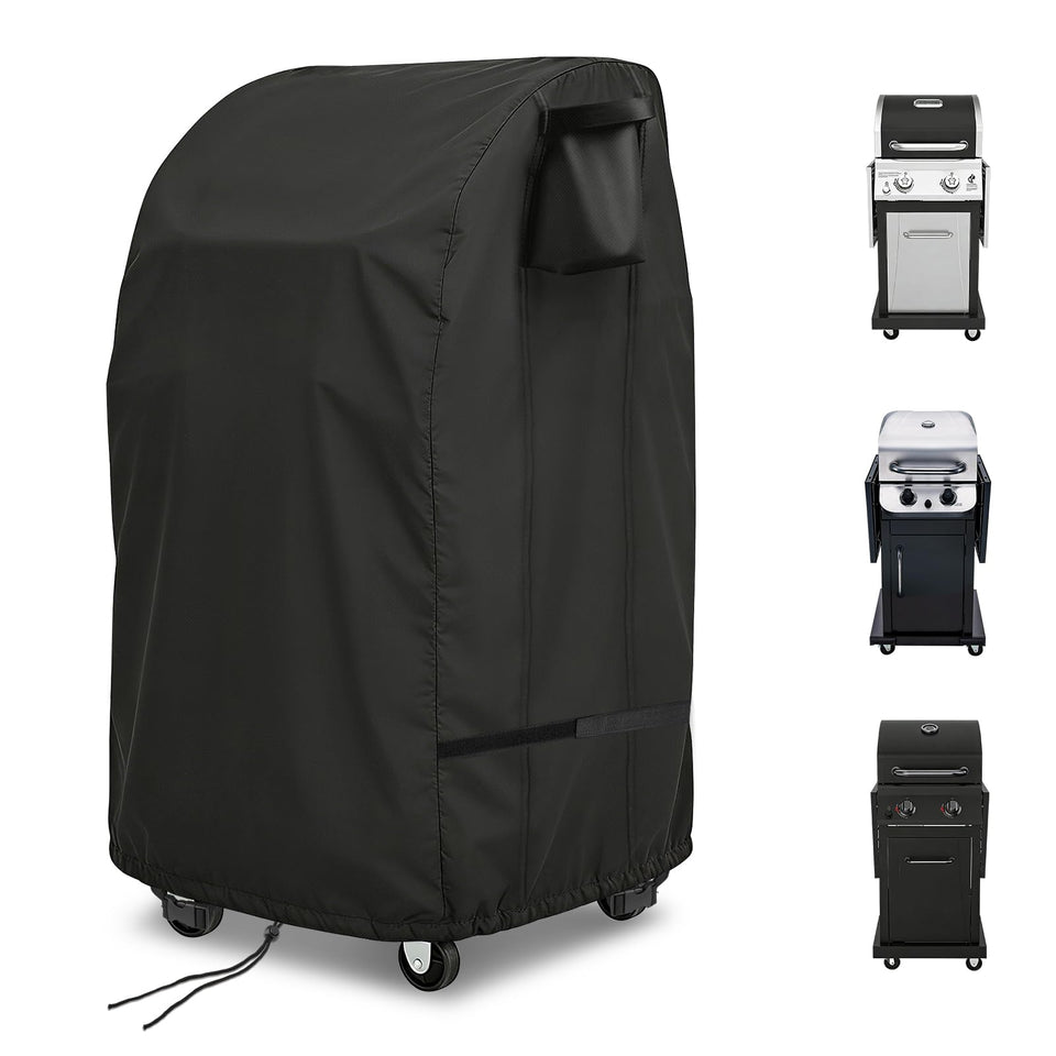 Vercome 24-inch grill cover shields Megamaster grill from rain and UV damage.