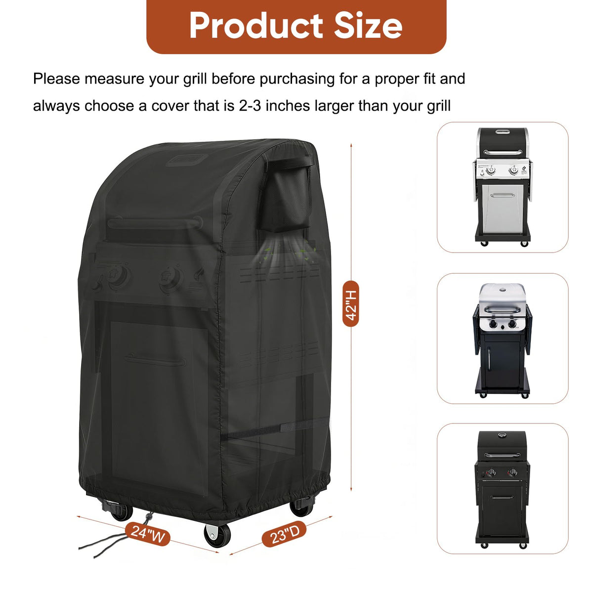 Vercome cover with reinforced stitching and wind straps for secure outdoor protection.