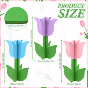 Colorful wooden tulips by Vercraft brighten indoor spaces with rustic charm.