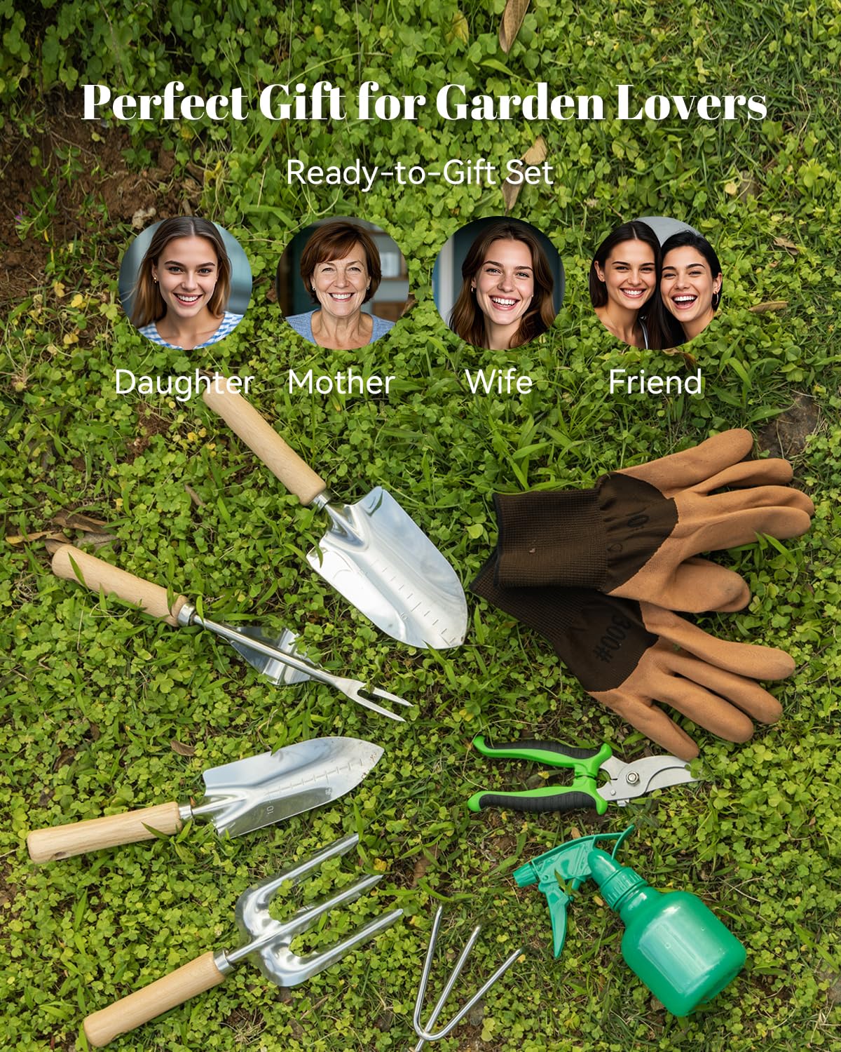 VerdantVibes stainless steel digging spade ready for heavy-duty, rust-resistant use.
