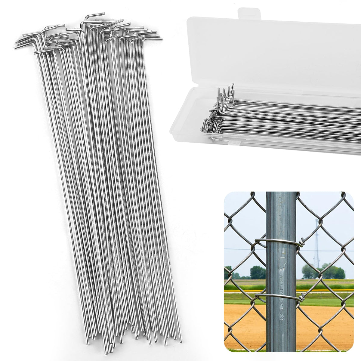 Verdanzia 8.27 inch chain-link fence ties for sturdy garden installations and quick repairs.