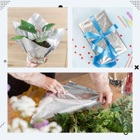 Verdanzia Christmas decor foil wrap adds festive shine to holiday plants.