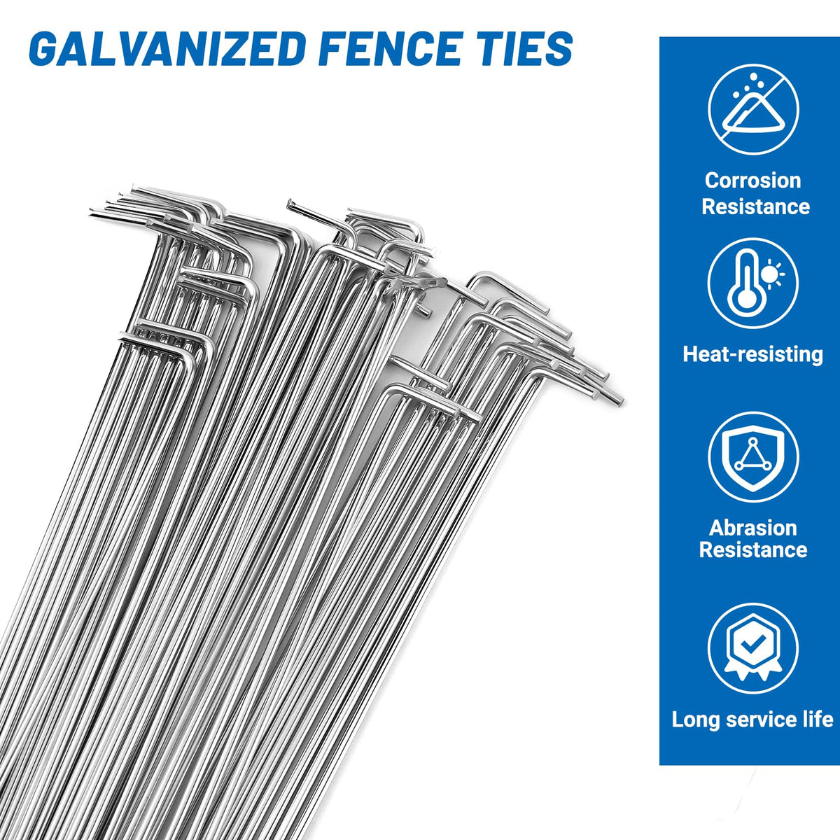 Verdanzia easy-twist fence ties for fast tool free installation on posts and fabric.