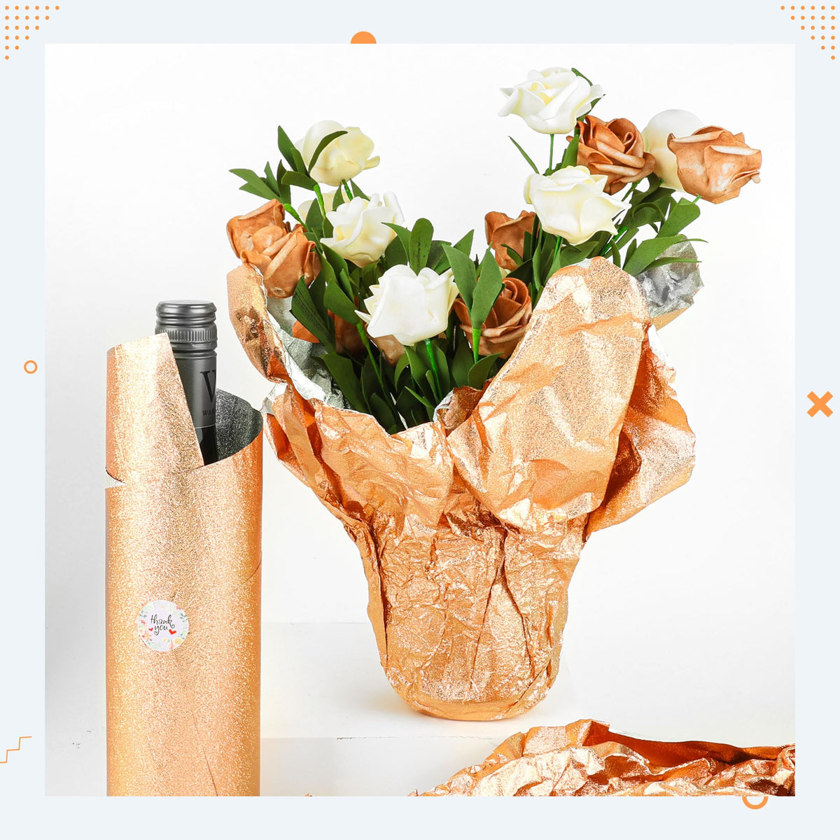 Verdanzia festive rose gold wrap highlights Christmas plant arrangements