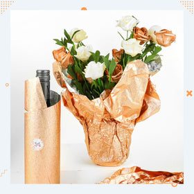 Verdanzia festive rose gold wrap highlights Christmas plant arrangements