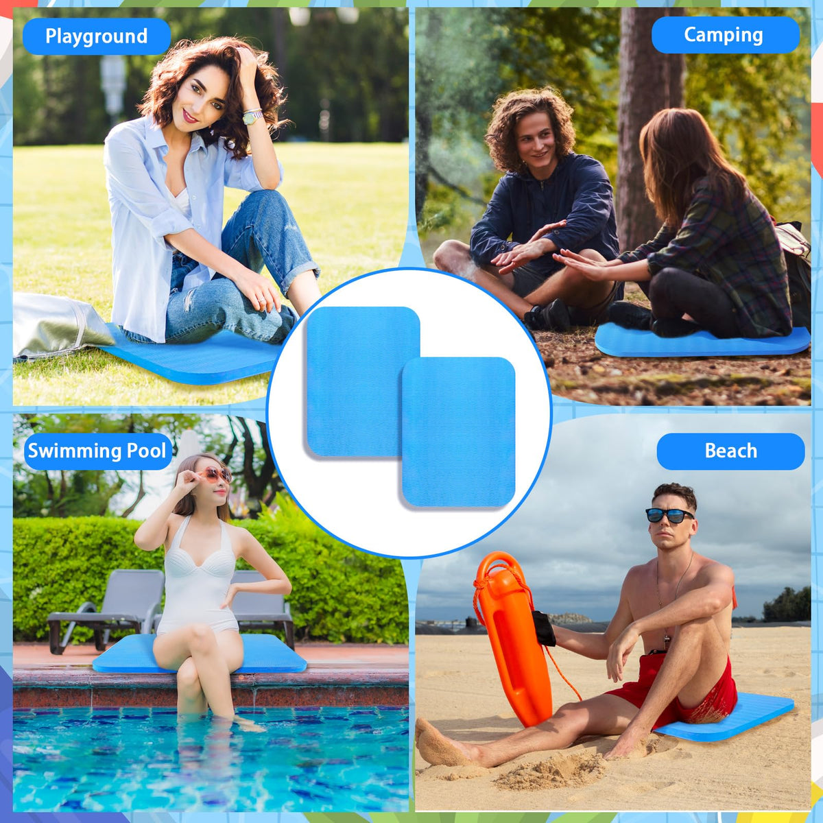 Verdanzia pool seat blue provides portable comfort for family lounging