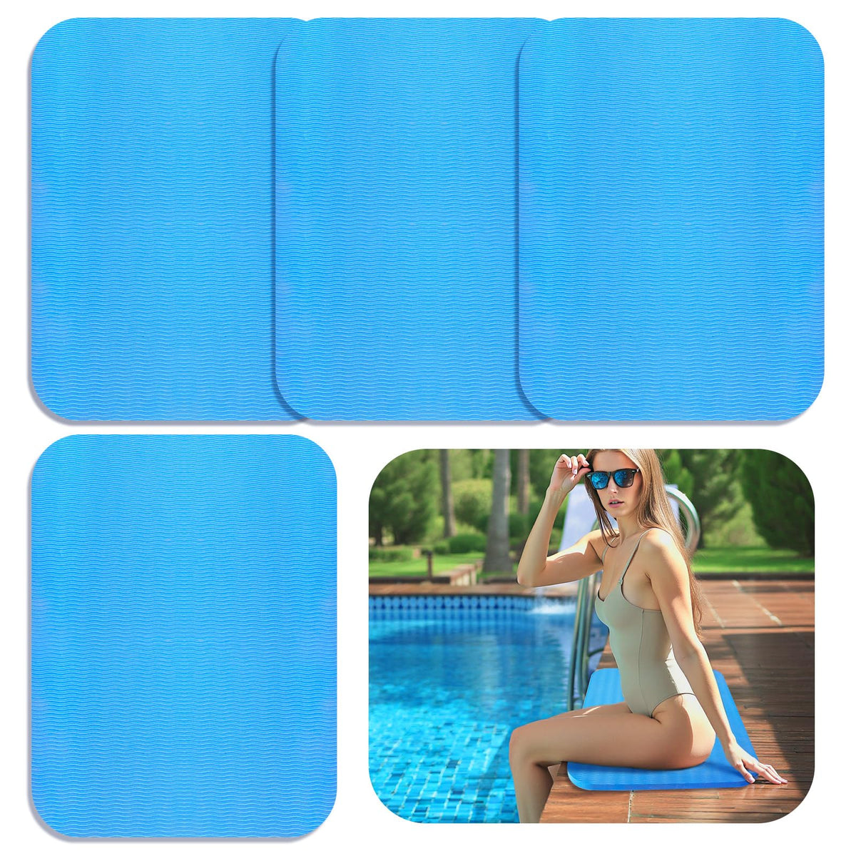 Verdanzia pool seat edge blue 17x13 offers cushioned comfort by the pool edge