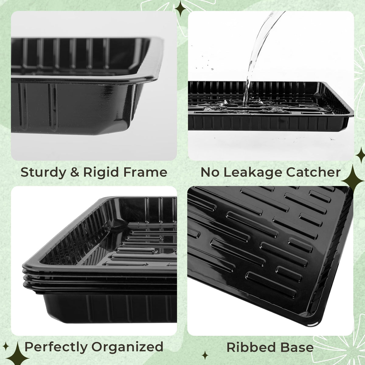 Verdanzia tray with 16 square pots securely held in place