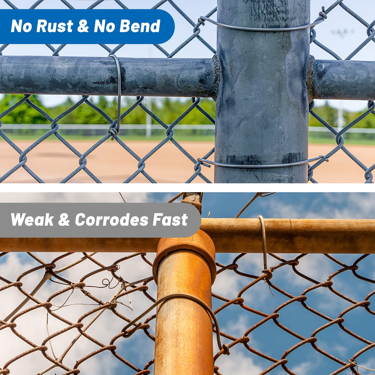 Verdanzia weather resistant zinc coated ties withstand moisture UV and temperature changes.