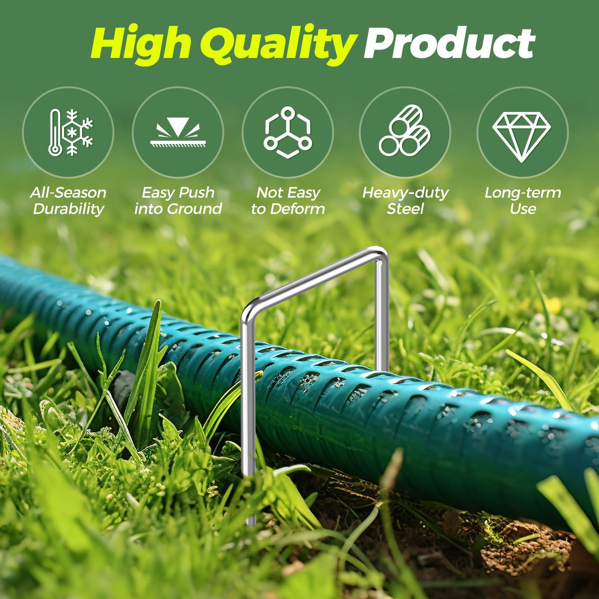 Verdeluxe secure irrigation tubing and landscape fabric with ease