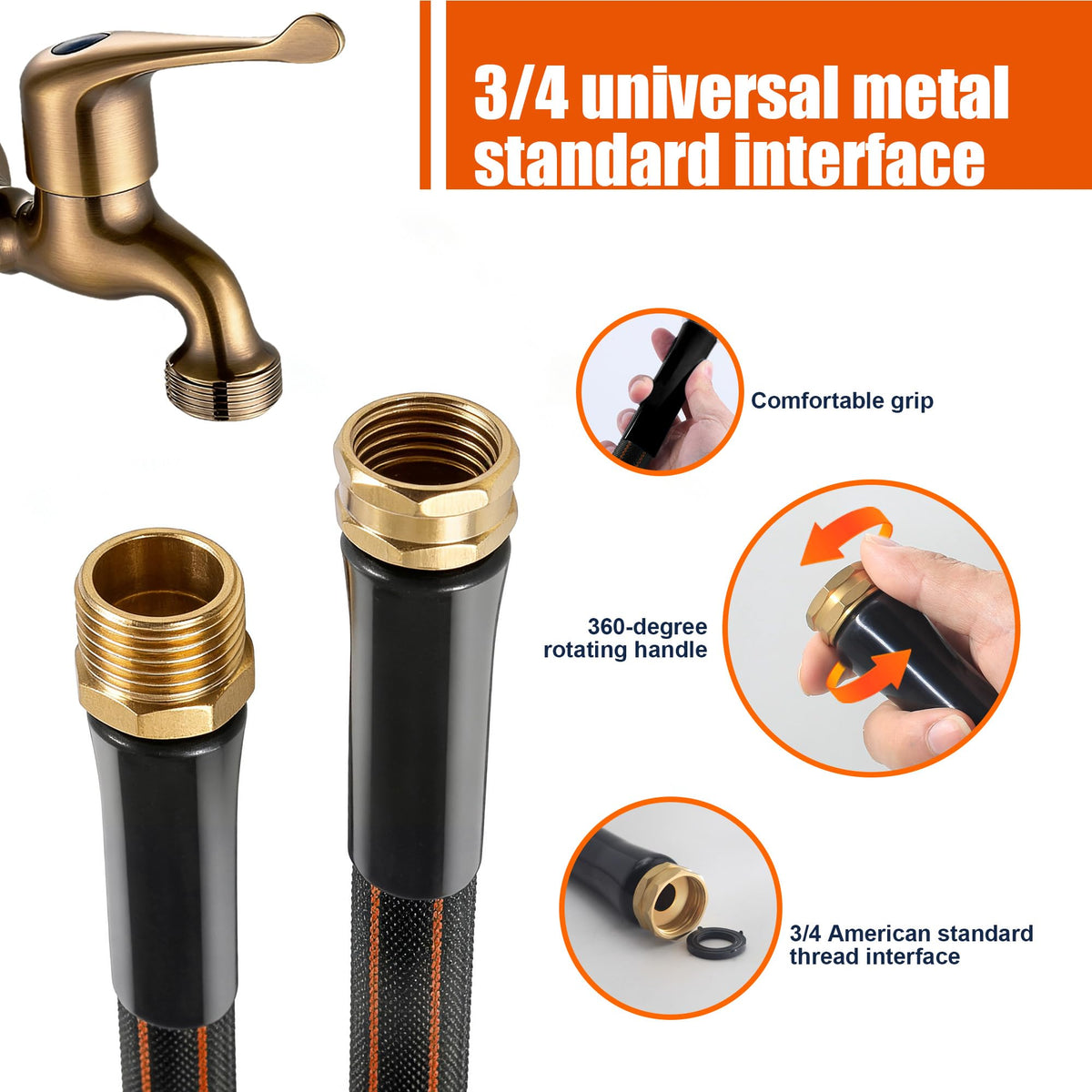 VERDOW kink-free flexible hose ensures smooth water flow during gardening tasks.