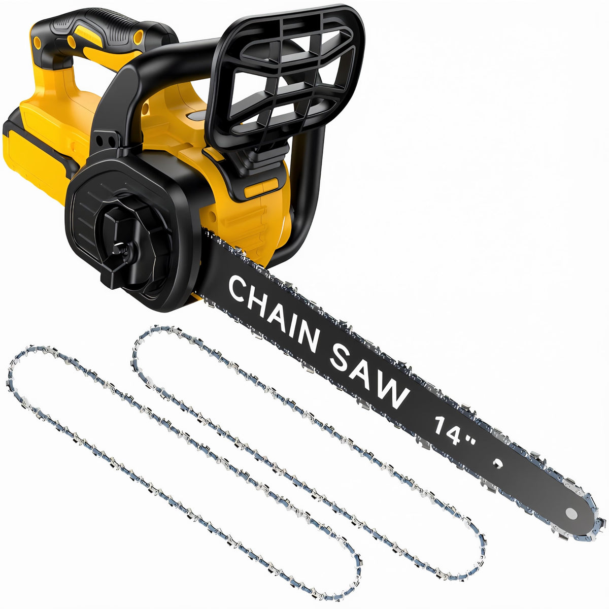 VeriLuxe 14-inch brushless chainsaw bar for smooth wood and branch cuts.