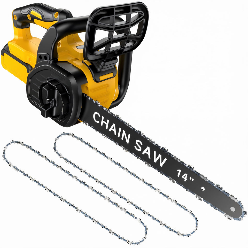 VeriLuxe 14-inch brushless chainsaw bar for smooth wood and branch cuts.