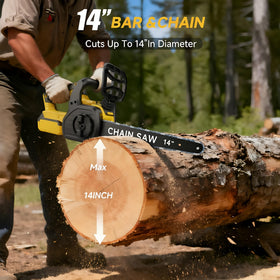 VeriLuxe auto oiler keeps bar and chain lubricated for steady cuts.