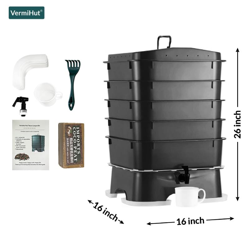 VermiHut Plus 5-Tray indoors/outdoors use setup for flexible placement.