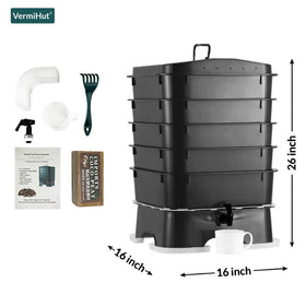 VermiHut Plus 5-Tray indoors/outdoors use setup for flexible placement.