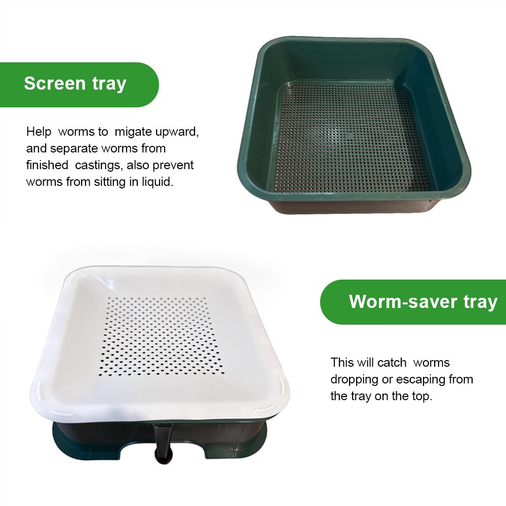 VermiHut Plus worm saver tray prevents worms from falling into liquid.