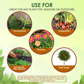 Castings mixed into indoor potting soil to support healthy growth.