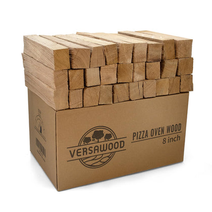 VERSAWOOD kiln-dried oak eight-inch log ready for pizza ovens