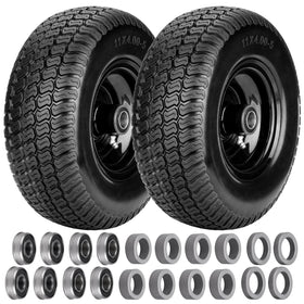 Vershin 11x4-5 flat-free front tire assembly for zero-turn mowers.