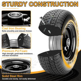 Vershin foam-core 11x4-5 lawn tire for durability.