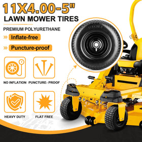 Vershin wide-application front tire fits many mowers.