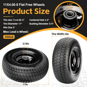 Vershin zero-turn front tire kit ready for installation.