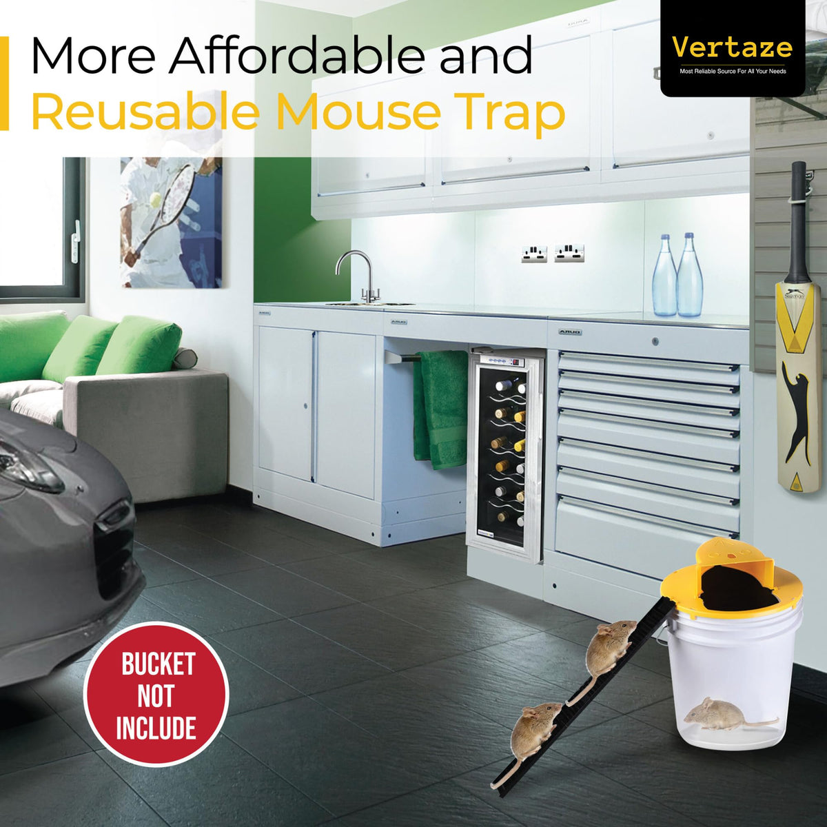 Vertaze gloves included mouse trap kit supports safe handling