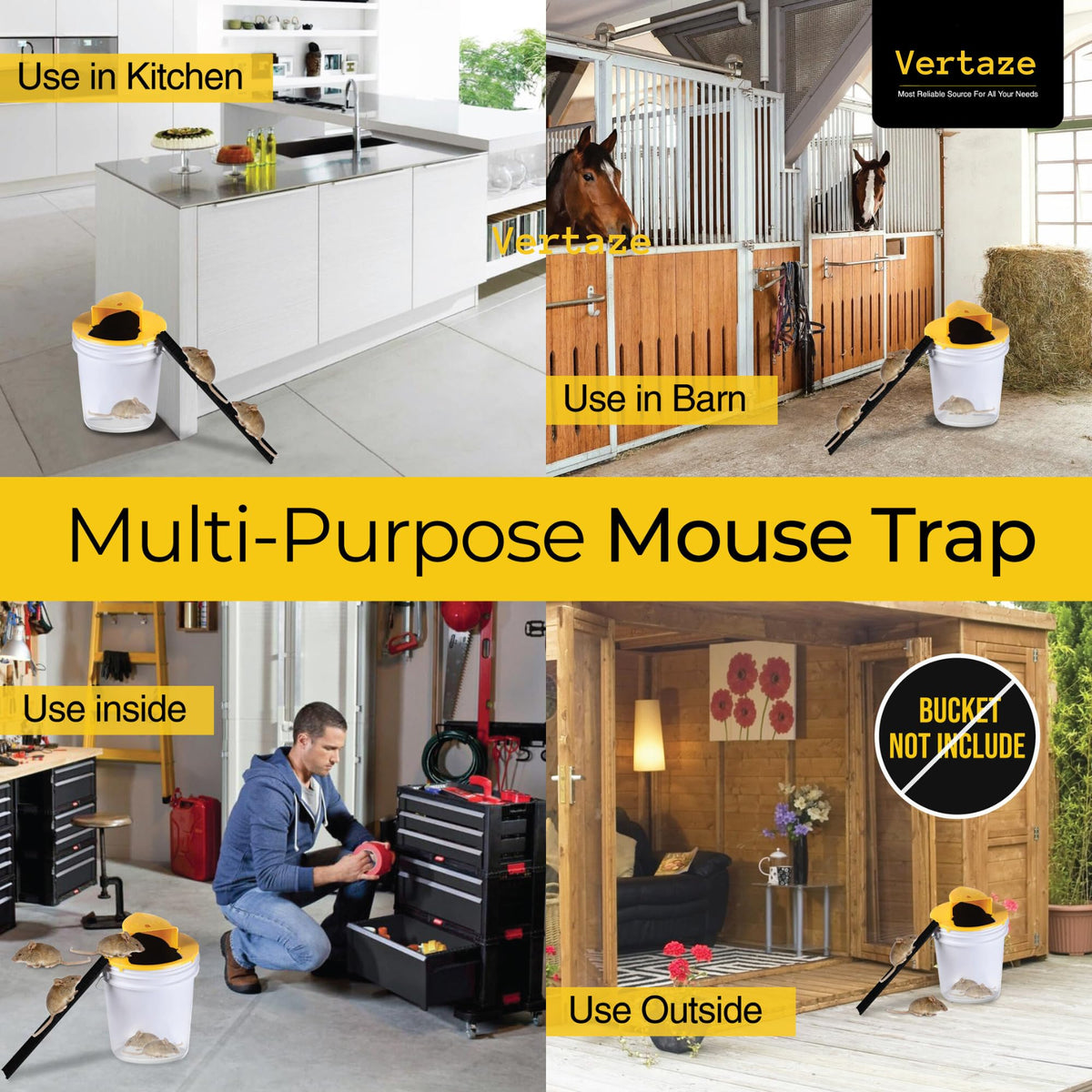 Vertaze humane-design mouse trap protects family while catching pests