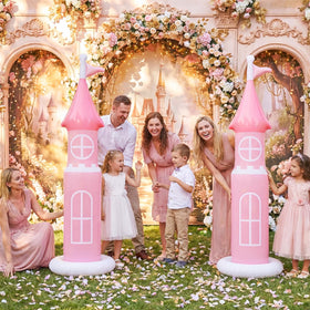 Vertintong baby first birthday castle prop creates a charming scene
