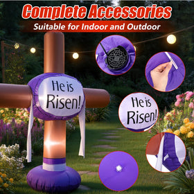 Vertintong Easter cross auto inflates in minutes for easy setup.