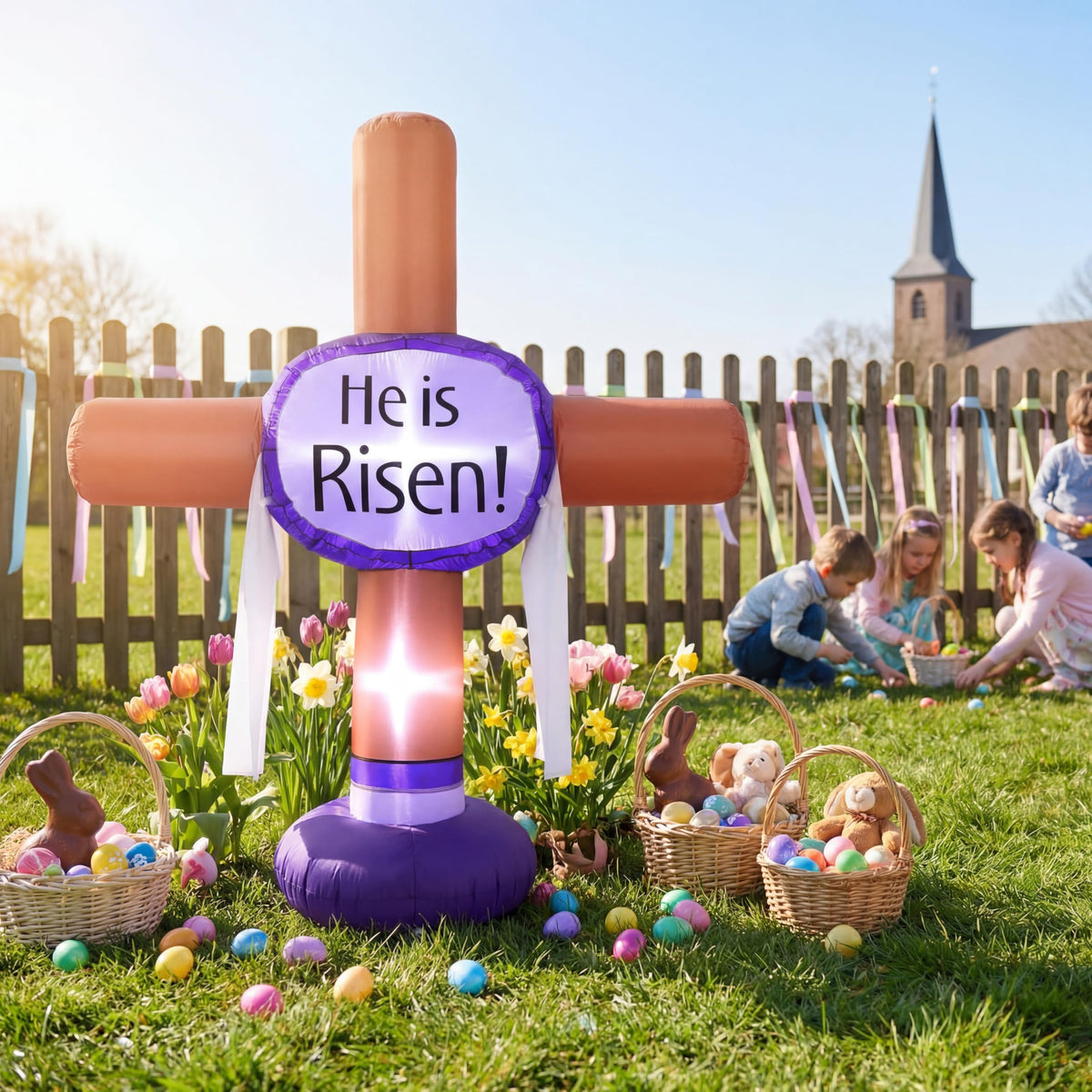 Vertintong Easter cross with built in LED lights bright night display.