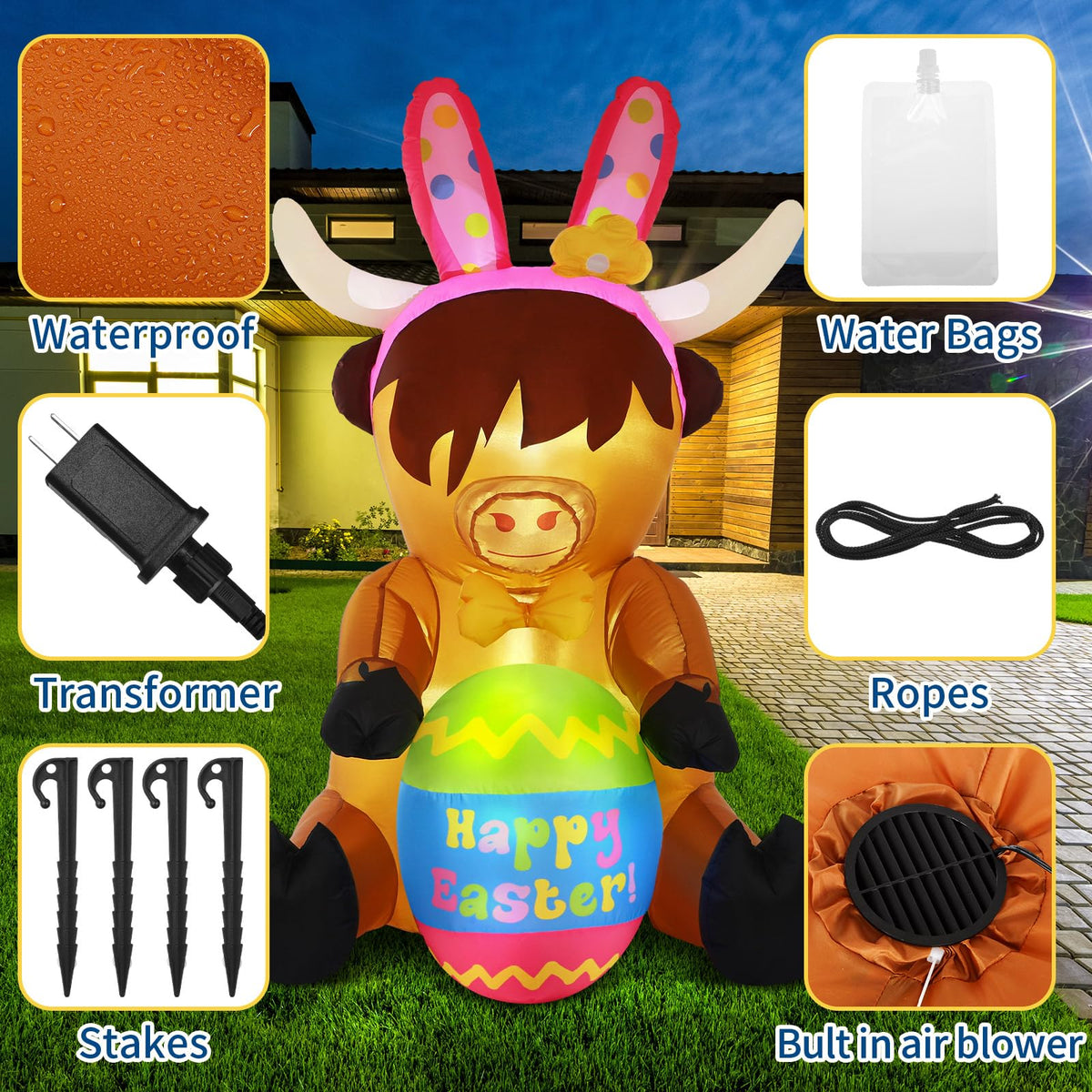 Vertintong Easter eggs design inflatable brightens spring yard events