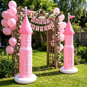 Vertintong fairy-tale castle backdrop for kids’ party photos