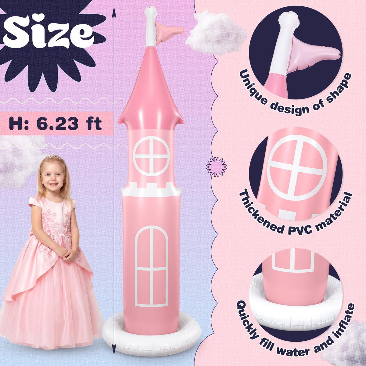 Vertintong princess birthday decor outdoors, magical fairy-tale ambience
