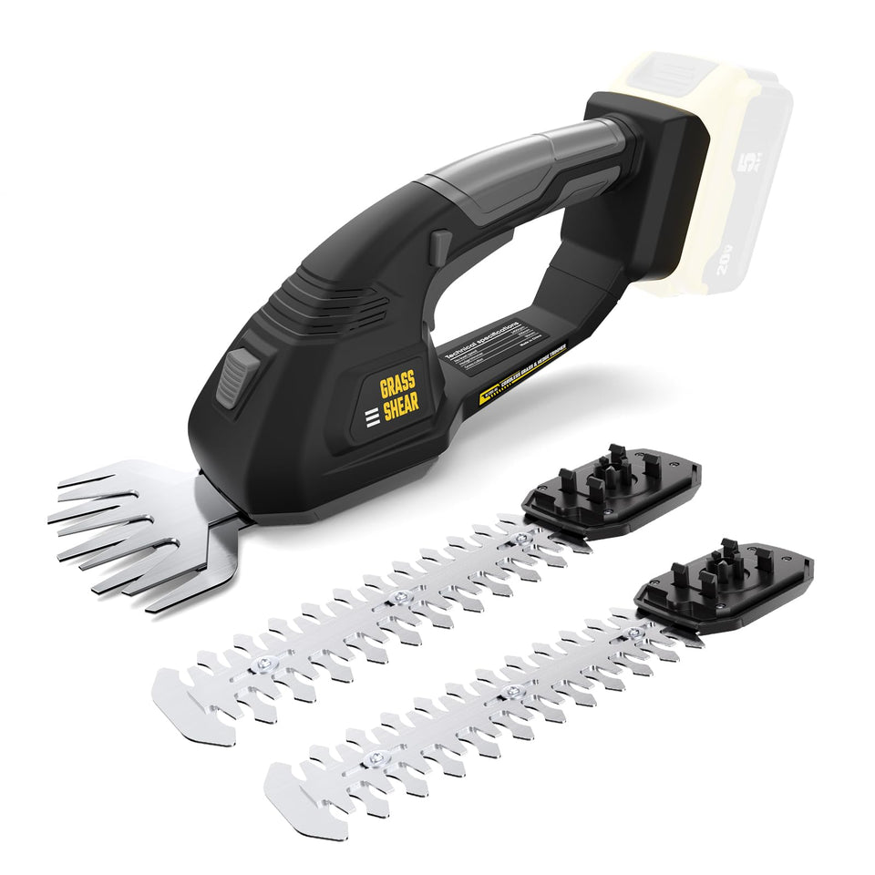 VERVEWAVE cordless hedge trimmer showing DeWALT 20V compatibility for flexible outdoor trimming.