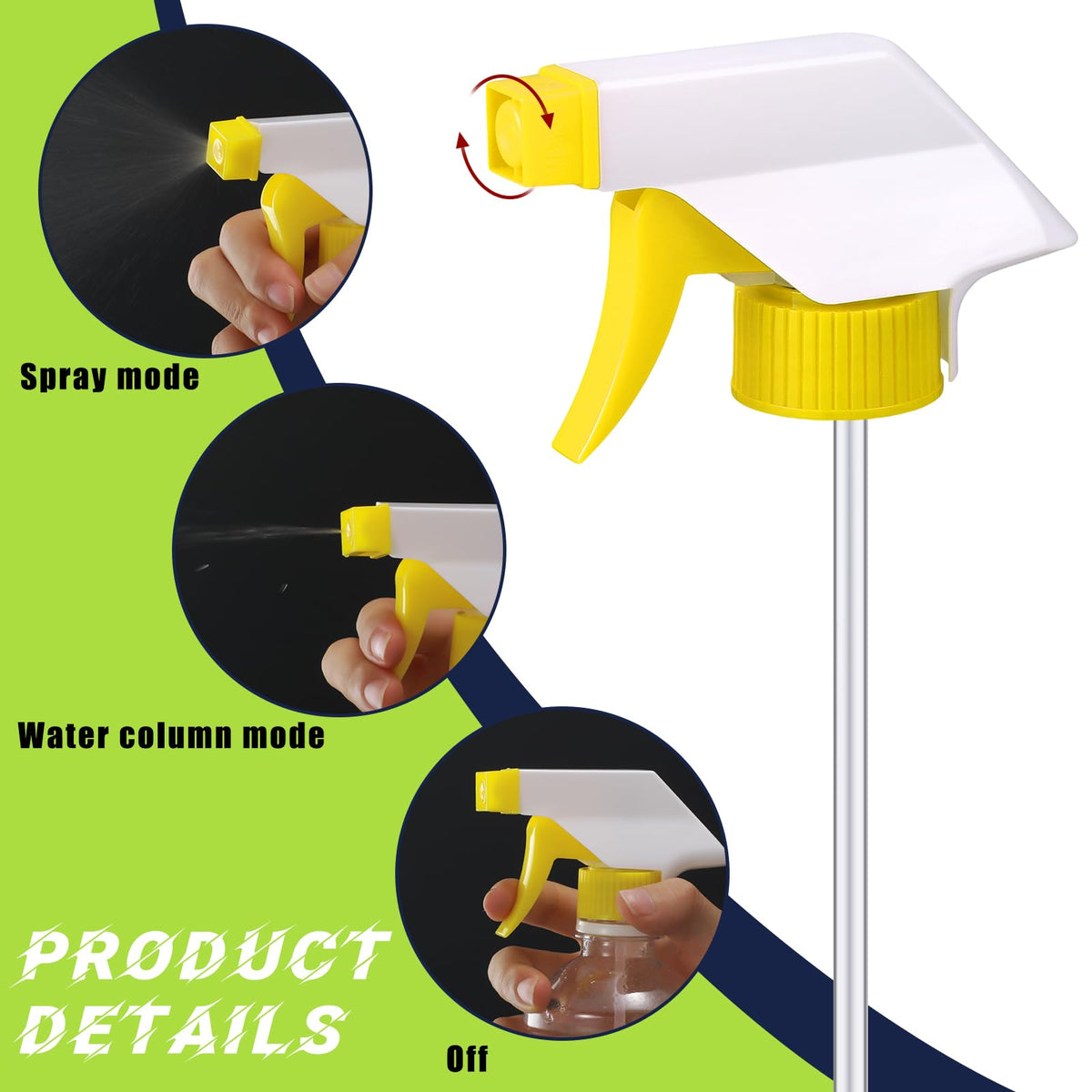 Vesici green spray nozzle with tube suitable for car detailing and interior windows