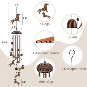VESTCDF Bigfoot wind chime bells close-up offers a calm outdoor sound