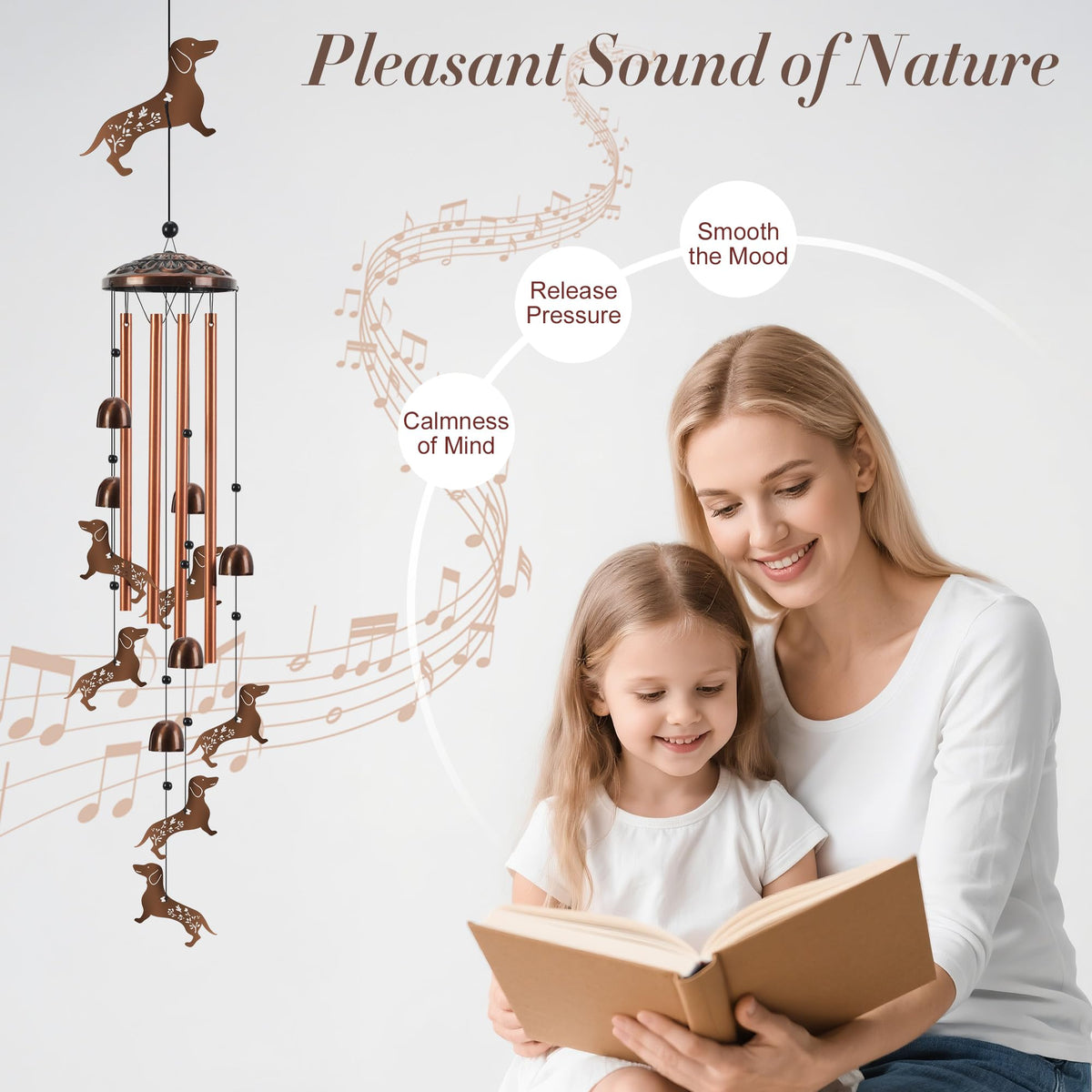 VESTCDF Bigfoot wind chime metal cap and rope provide durable hanging